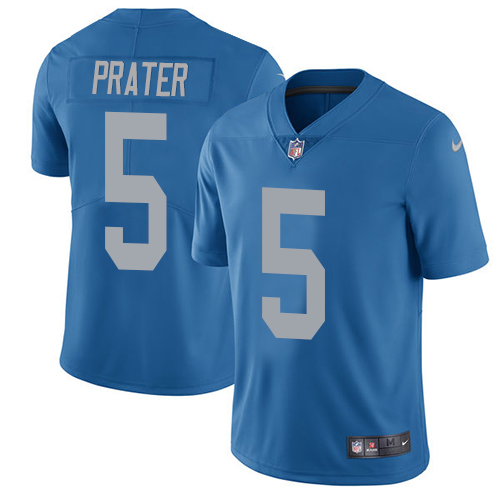 2019 men Detroit Lions 5 Prater blue Nike Vapor Untouchable Limited NFL Jersey